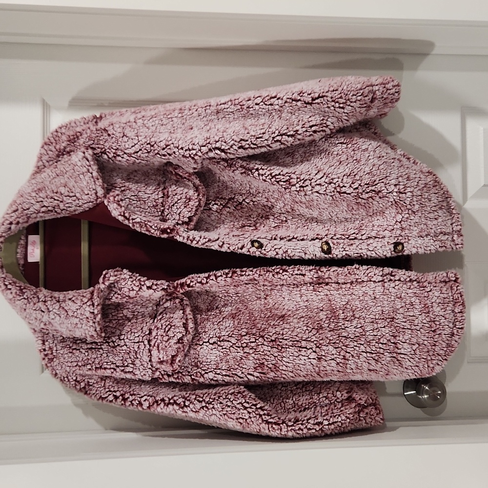 Pink Lily Blush Teddy Sherpa Jacket - Pink